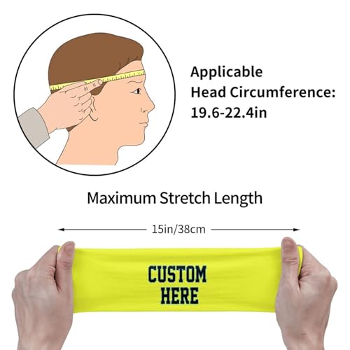 Image of Custom Sports Headband Custom Sweatband Bandana Add Your Image Logo Text Number. Bulk Custom Men Or Women Moisture Wicking Ventilate Elastic Headband