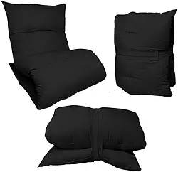 Colchão futon dobrável individual, enrolável, decoração para sala de estar, cozinha, tapete de acampamento 170 x 60 cm(Preto)