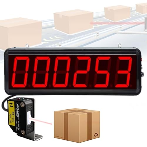 LYDZUSDP Single Probe Counter,6 Digital LED Counter Meter,Sensing Distance 30CM&Count Up to 999999,Counting Sensitivity 4 Gears Switching