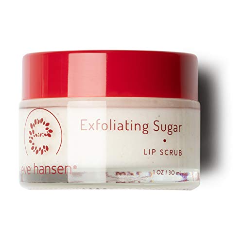 Eve Hansen Exfoliating Sugar Lip Scrub | Lip Exfoliator and Moisturizer with Shea Butter and Safflower Oil for Softer Lips, Chapped Lips Treatment, Lip Repair, Lip Primer | 1 oz