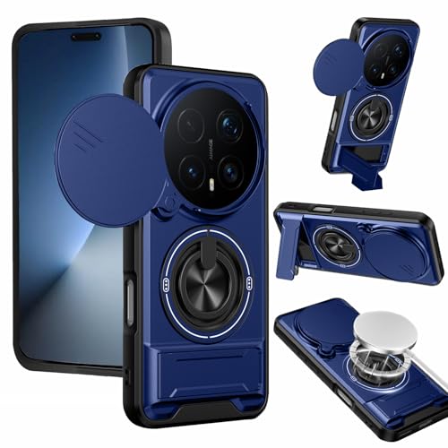 KZIOACSH Case for Honor Magic8 Pro 5G/Honor Magic 8 Pro 5G Military Grade Soft TPU+Hard PC 360 Rotating Magnetic Kickstand Slide Camera Cover Shockproof Anti-Scratch Bumper Cover Blue