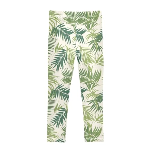 KLL Seamless Pattern Monkey Palm Tropical Hawaiian Little Girls Basic Leggings Casual Full Length Workout Pants Sports2