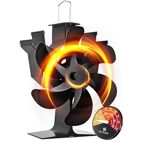 Kaminventilator, 6 Flügel-Ofenventilator Stromloser Leiser Betrieb,...