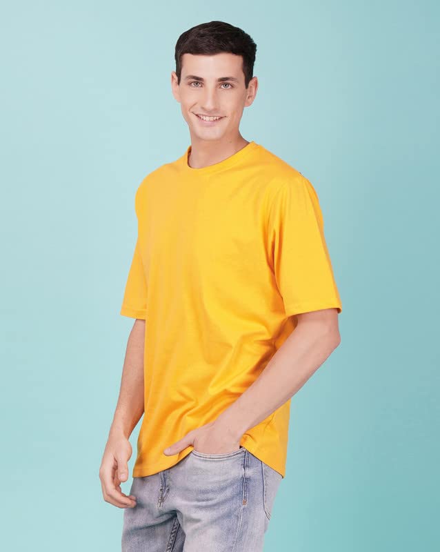 Image of Nusyl Men Solid Oversized t-Shirt - NUMCOTSH0001