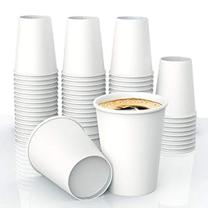 50 Pcs 8 Oz Disposable Paper Cups, Hot and Cold Beverage Drinking Cup for Coffee, Water, Juice for Party, Picnic, Travel and Events