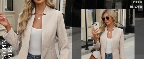 Women's jacket slim fit jacquard patchwork elegant commuting thickened woolen jacket for women3