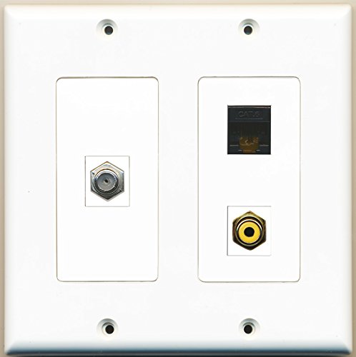 RiteAV Wandabdeckung 1-fach - Koax, CAT6 Und HDMI In Elfenbein