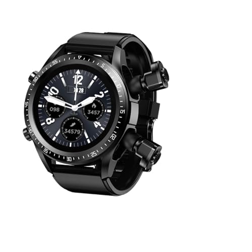 MITALITY Reloj Inteligente Reloj Inteligente 2 en 1 Auriculares Deportivos Estéreo Llamada Auriculares Inalámbrico Reproducción de música Reloj (Color: Negro con cuero2) MITALITY Reloj Inteligente Reloj Inteligente 2 en 1 Auriculares Deportivos Estéreo Llamada Auriculares Inalámbrico Reproducción de música Reloj (Color: Negro con cuero2)