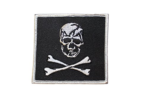 Image of Jolly Roger Skull and Cross Bones Textile Badge Insignia Patch