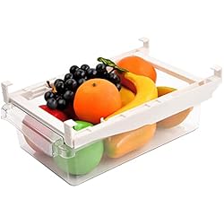 Cajon Nevera Para Moto Nivofu Cajón Extraíble Nevera, 3382 ml Caja de Almacenamiento para Frigorífico, Pet Cajón Deslizante Universal para Frigorífico, Organizador de Nevera Transparente para Huevos Verdura Fruta (A)