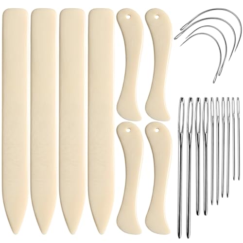 YQOPDEBD Falzbein Set 22-teilig Buchbinder Set mit Falzbrett und Werkzeugen Falzbein für Papier und Buchbinden Papier Prägen Werkzeug für Scrapbooking Lederarbeiten DIY Projekte und Basteln
