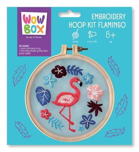 Wow Box kit de broderie flamant rose