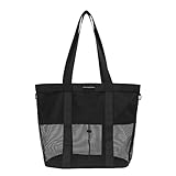 monoplex Drawstring Mesh Tote Bag, Lightweight Beach Bag for Travel, Vacation, Gym, Shopping and more