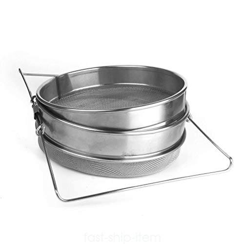 Kaibrite Honigsieb Doppel-Sieb Edelstahl Imker Filter Schmutzfänger Doppelte 9 x 1,65 Zoll – Bild 5