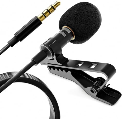 Image of CERLINK Clip-On Lavalier Microphone | 3.5mm Collar Mic for Clear Voice Recording | Compatible with Smartphones, PC & Laptop | for YouTube, Vlogging & Interviews | 1.5M