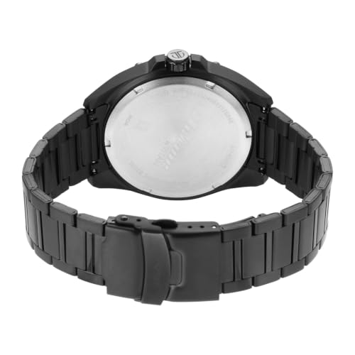 Image of Titan Multifunction Octane Black Round Dial Black Plating Stainless Steel Strap Mens Watch - NU90143KM01