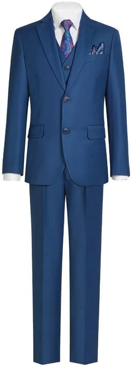 Happy Dolphin Boys Suit Set Modern Fit Kids Suits Adjustable Waist Boys Wedding Outfit for Boy Communion Suits for Boys