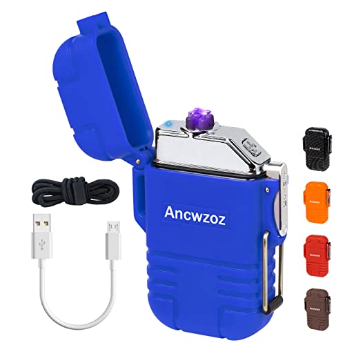 Feuerzeug USB Wiederaufladbares Feuerzeug Outdoor Feuerzeug Mini Feuerzeug High-End Wiederaufladbares Feuerzeug für Garten Outdoor Aktivitäten (Blau) Cover