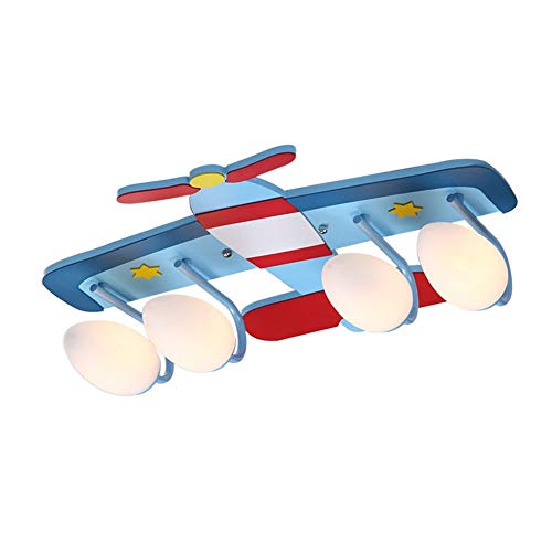 Plafonnier avion E14x4 illuminant la chambre d'enfant d'une douce lumière