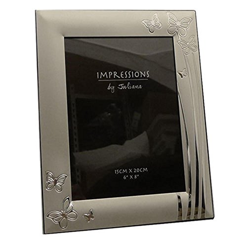 Two Tone Silver Plated Butterfly 6x4 Photo Frame