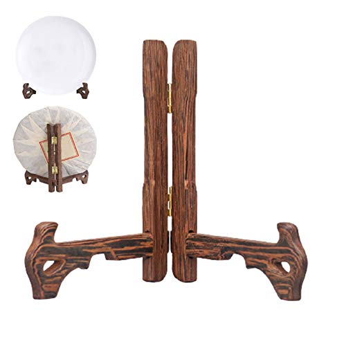 Soporte de exhibición de madera, soporte plegable para placa de exhibición, soporte de caballete de madera, con bisagras de latón, para decoración del hogar, mesas, imágenes de exhibición, madera de