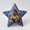 Kerststalweergave stervorm ca. 7 x 7 cm om op te hangen/neer te zetten