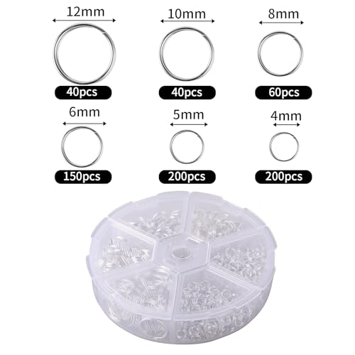 WLLHYF 690 Pcs Jump Ring Mini Round Metal Rings Connectors Double Loops Small Key Chain Ring DIY Crafts Accessories for Jewelry Necklaces Ornament Keychain Connector - Image 3