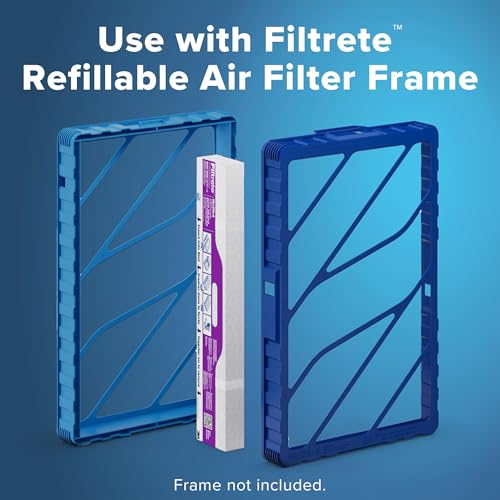 Image of Filtrete 16x25x4 Refillable Air Filter replacement, MPR 1550, MERV 12, Allergen Bacteria & Virus, 2 Pack, use with reusable air filter frame of Filtrete Refillable Air Filter Kit, for HVAC, Furnace