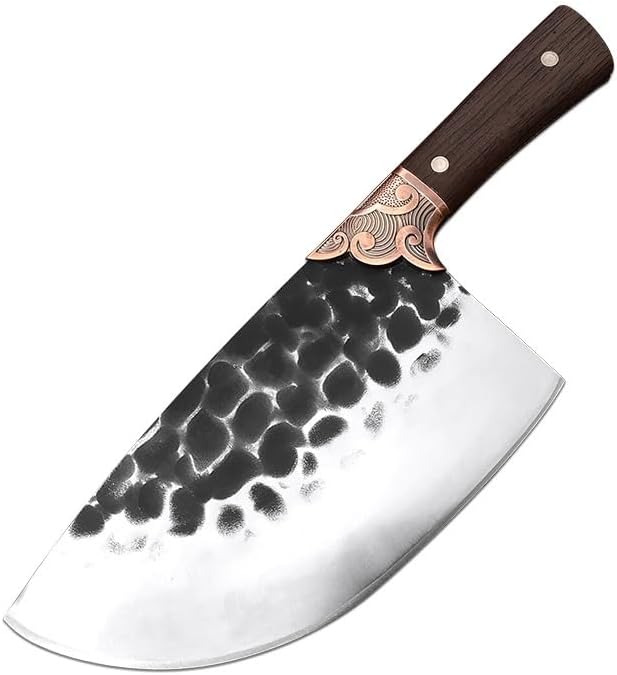 Meat Cleaver,Cleaver Knife 8 Inch Forged Kitchen Knivese Handmade Butcher Knife Chef Meat Cleaver Sharp Slicing Chopping Cooking Cutting Tools, LAMAJIGA5844