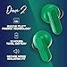 Skullcandy Dime 2 Wireless Earbuds, Bluetooth Headphones, Noise Isolating Fit, Up to 12 Hours Battery, Microphone for iPhone Android, Easy Carry with Integrated Lanyard - Dark Blue/Green