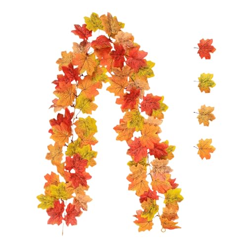 Ghirlanda autunnale foglie d'acero autunnali, decorazioni autunnali ghirlanda di Halloween decorazione foglie artificiali foglie autunnali, decorazione per la casa autunnale ghirlanda di foglie festa