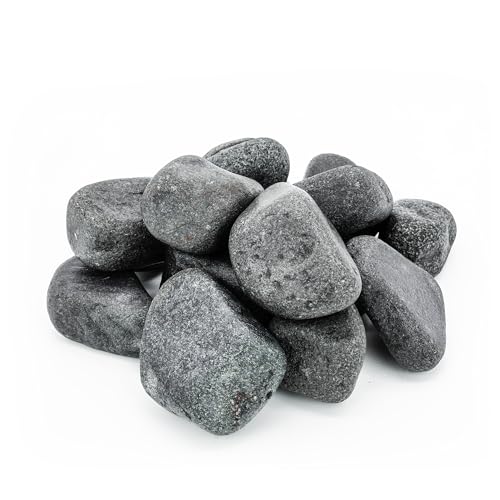 Sauflex Saunasteine Olivin-Diabas 15 kg – Abgerundet, 5–10 cm | Hohe Wärmespeicherung, Hohe Haltbarkeit | Für Elektro- & Holz-Saunaöfen