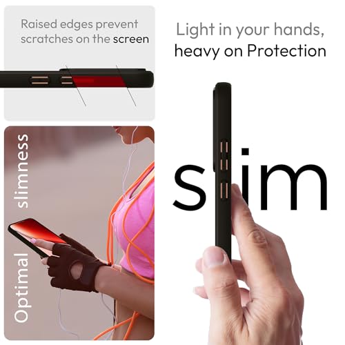 Image of KAPAVER Hybrid Series Back Cover Case Compatible with Realme P3 Ultra (PC+TPU) (Black)