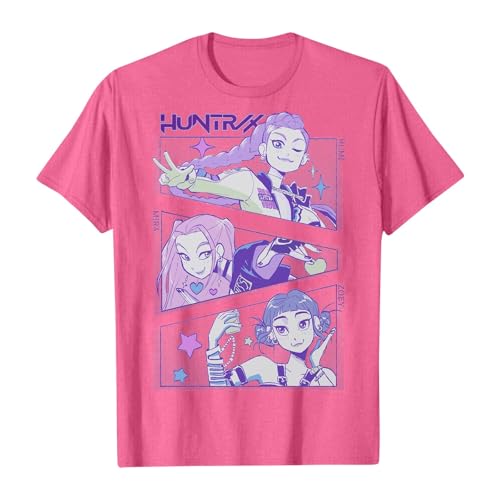 CCHZYSKO Boys Girls Tshirts Short Sleeve Crewneck Anime prints Funny Casual Cute Fashion Tee Top for Girls Boys 03-Hot Pink