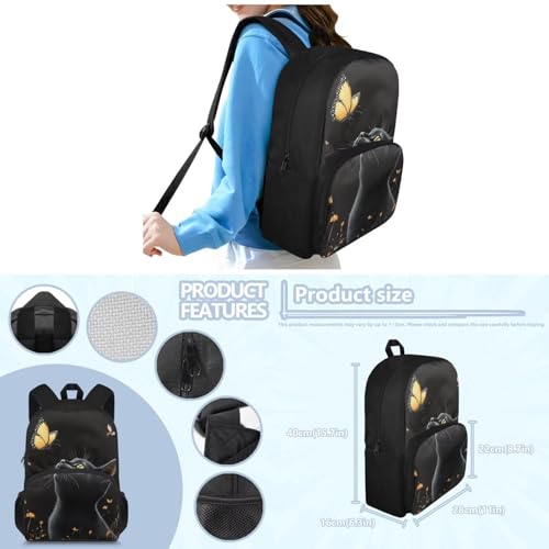 Black Cat Elementary Backpack for Boys Soft Cute Bookbags for School with Pencil Case Portable Kids School Backpack with Lunch Box and Water Bottle Sleeves for Girls Kindergarten2