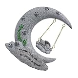 Gadpiparty Wetterfester Katzen gedenkstein Mondform aus Langlebigem Kunstharz Dekoratives Tiergrabmal für Garten und Andenken an Verstorbene Haustiere Einzigartige Engelsform zur Liebevollen