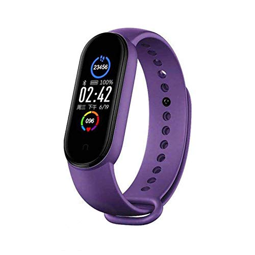 Crystal Digital M5 Band Heart Rate Monitor OLED Display Waterproof Sports Health Activity Fitness Smartband Bracelet (Purple) (B08TBVSVZ7) Amazon Price History, Amazon Price Tracker