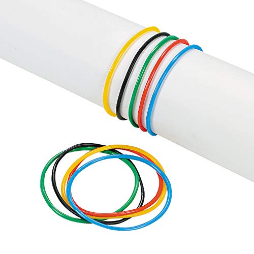 Fun Express Vinyl Jelly Bracelets in Bright Assorted Colors - Bulk set of 144 - Kids Novelty Jewelry, Giveaways and Party Supplies