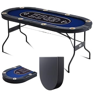 VEVOR table de poker pliable bleue pour 8 joueurs