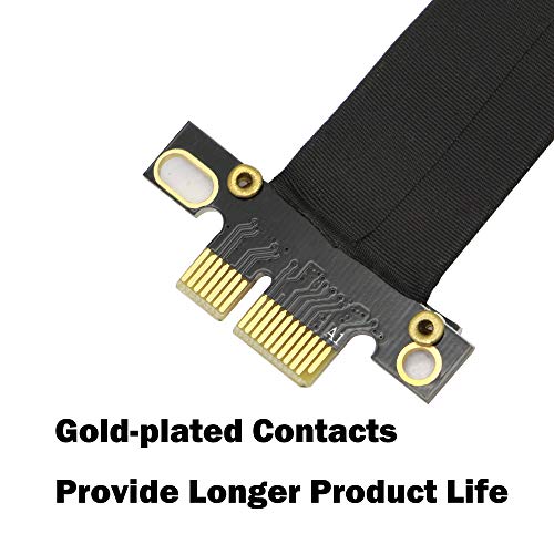 Image of GINTOOYUN PCIE Extension Cable,PCI-Express 3.0 1X Male to Female Riser Cable PCI-E 1X Extender Adapter Jumper (18cm,90