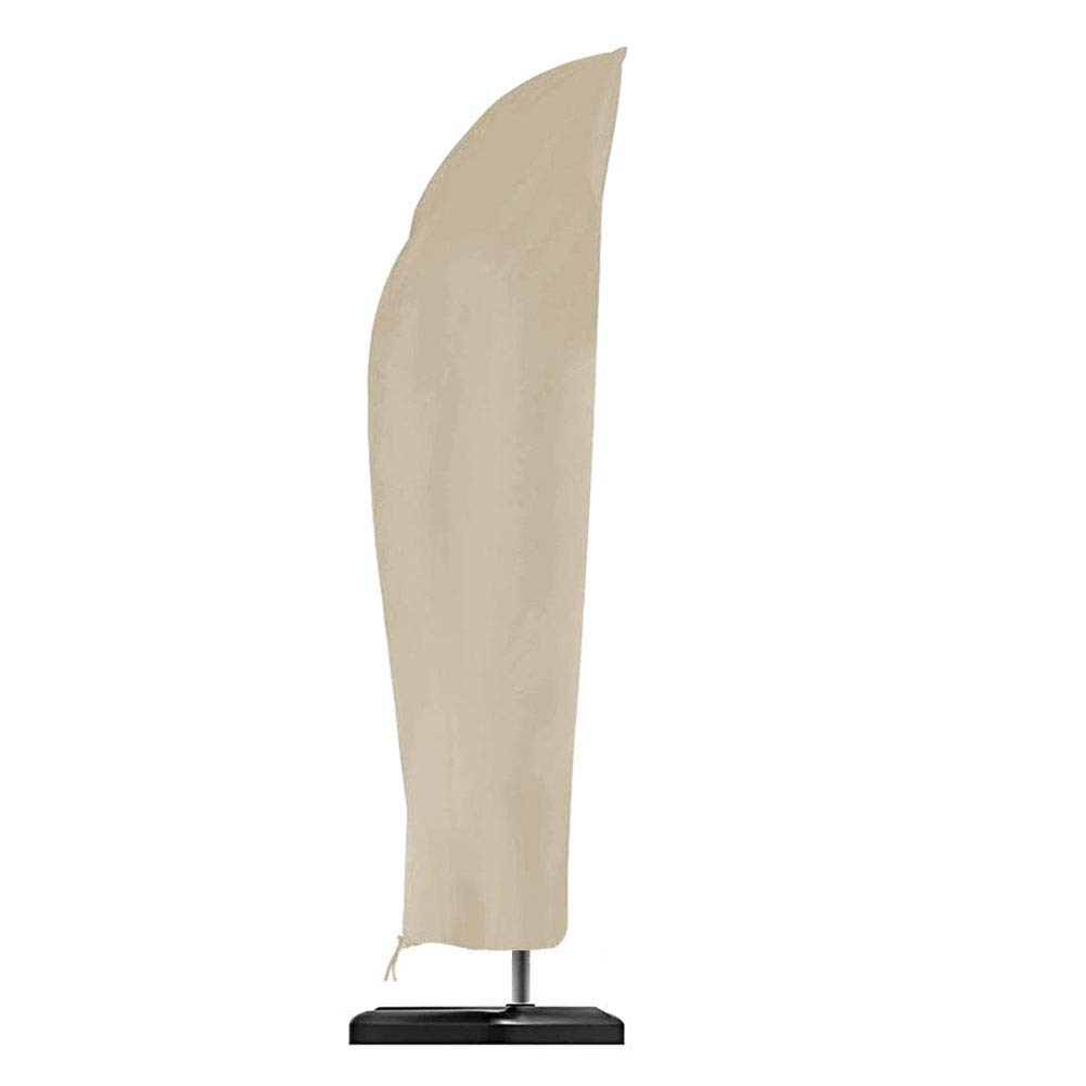 Lzqpearl Beige Waterproof Parasol Cover, Heavy Duty Rip Proof Oxford Fabric Extra Large Cantilever Umbrella Cover, Waterproof, Windproof, Anti-Uv (,280 * 30 * 81 * 45Cm)