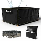 Juskys Gartenmöbel Abdeckplane CoverSafe Pro 242x162x100 cm - winterfest & wasserdicht -...