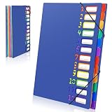 Gemtte Fächermappe A4, Mappen Ordnersystem mit 12 Fächern...