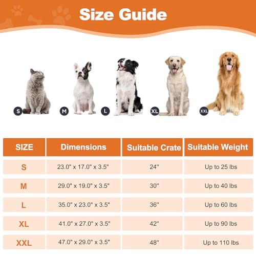 POCBLUE Deluxe Washable Dog Bed for Large Dogs Dog Crate Mat 35 Inch Comfy Fluffy Kennel Pad Anti-Slip for Dogs Up to 60 lbs, 35" x 23", Grey - Image 7