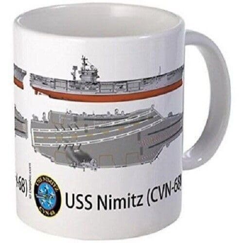 GIVEMEFIVER 11oz Mug USS Nimitz CVN-68 - Printed Ceramic Coffee Tea Cup Gift Printed Coffee and Tea Ceramic Mug- 320 ML Ceramic Coffee Mug 3531
