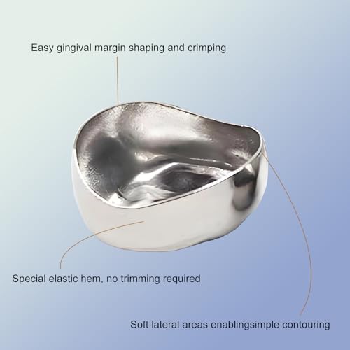 Image of Dental Molar Metal Crowns Kids Stainless Steel Chewing Function Dental Primary Metal Crowns Pack of 5(DUL4)
