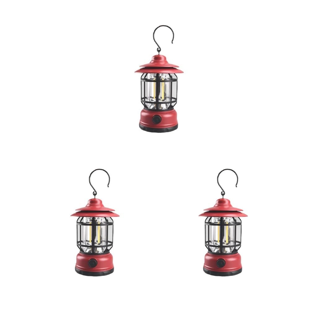 3 zestaw latarni na zewnątrz podwórko patio wisząca 500lm lampa namiotowa super jasna wędkarstwo zasilanie bateryjne ulica ścieżka awaryjna lampka nocna czerwona