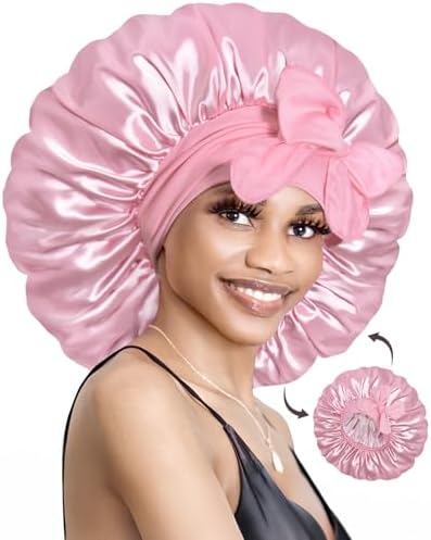 シルクボンネット 睡眠用 サテンボンネット ヘアボンネット 三つ編みボンネット