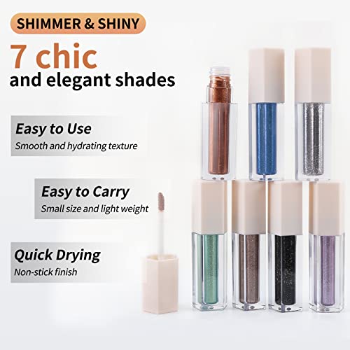 Boobeen Liquid Glitter Eyeshadow, Sparkling Metallic Eye Shadow With Applicator, Quick Drying, Highly Pigmented Colors For Multi-Dimensional Eye Look #TOP3