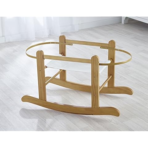 Kinder Valley Little Gem Curved Moses Basket Rocking Stand, Natural Cover